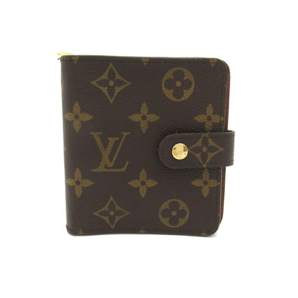 Louis Vuitton Compact Zip Bi fold Wallet Canvas Monogram Brown
